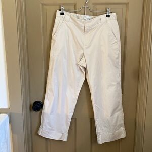 Banana Republic Harrison cropped cuffed cotton khaki women’s 8 stretch